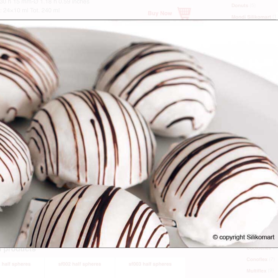 Siliconflex Half Spheres 30MM H 15 MM Makes 24